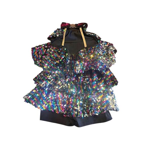 A wish come true dance recital rainbow sparkly jazz tap costume leotard M child - Picture 3 of 5